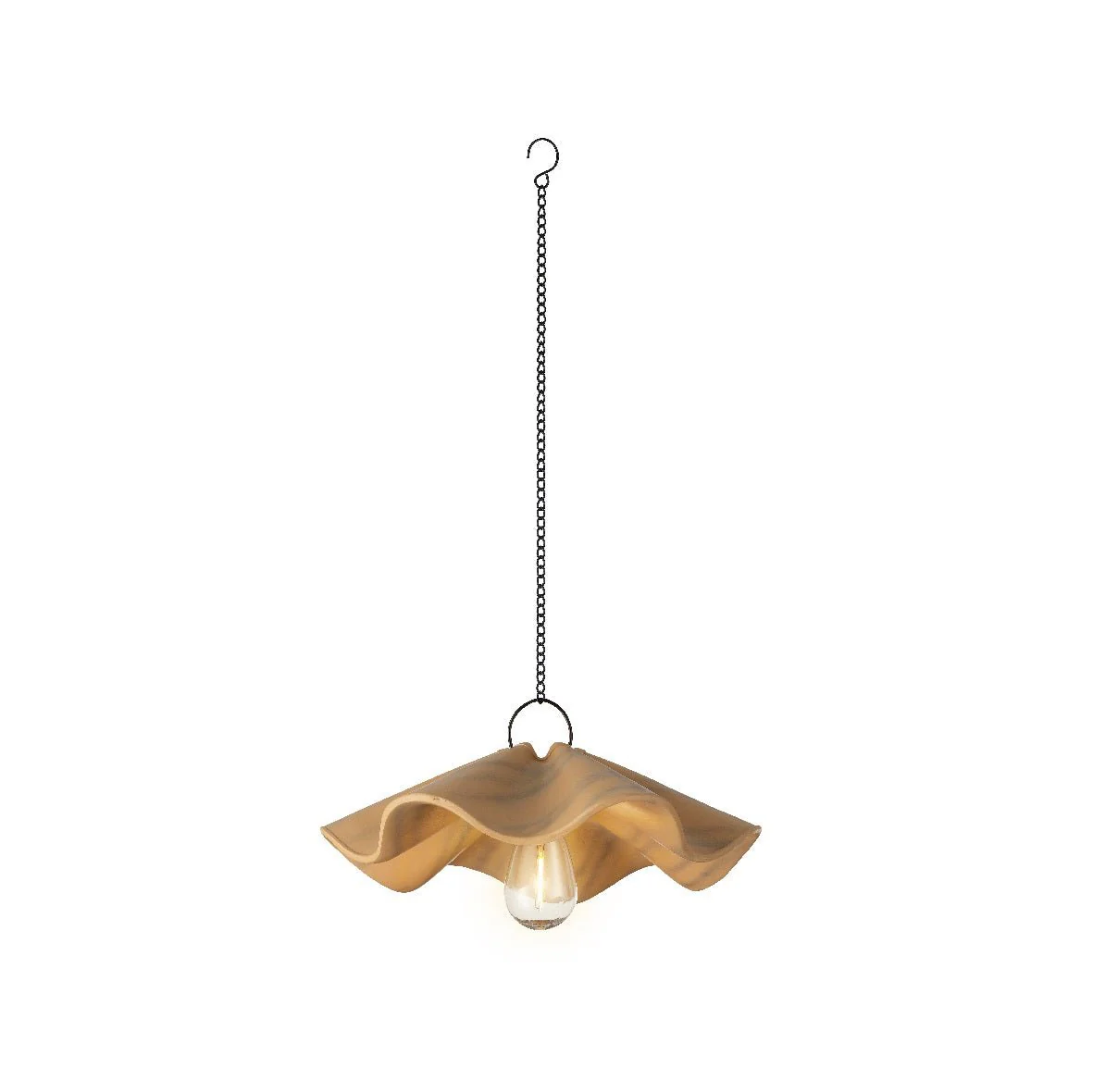 11.5x27cm Terracotta Polyresin Solar Hanging Light - Image 2