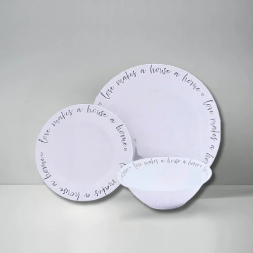 12 Piece Dinner Set – White with Black detailing