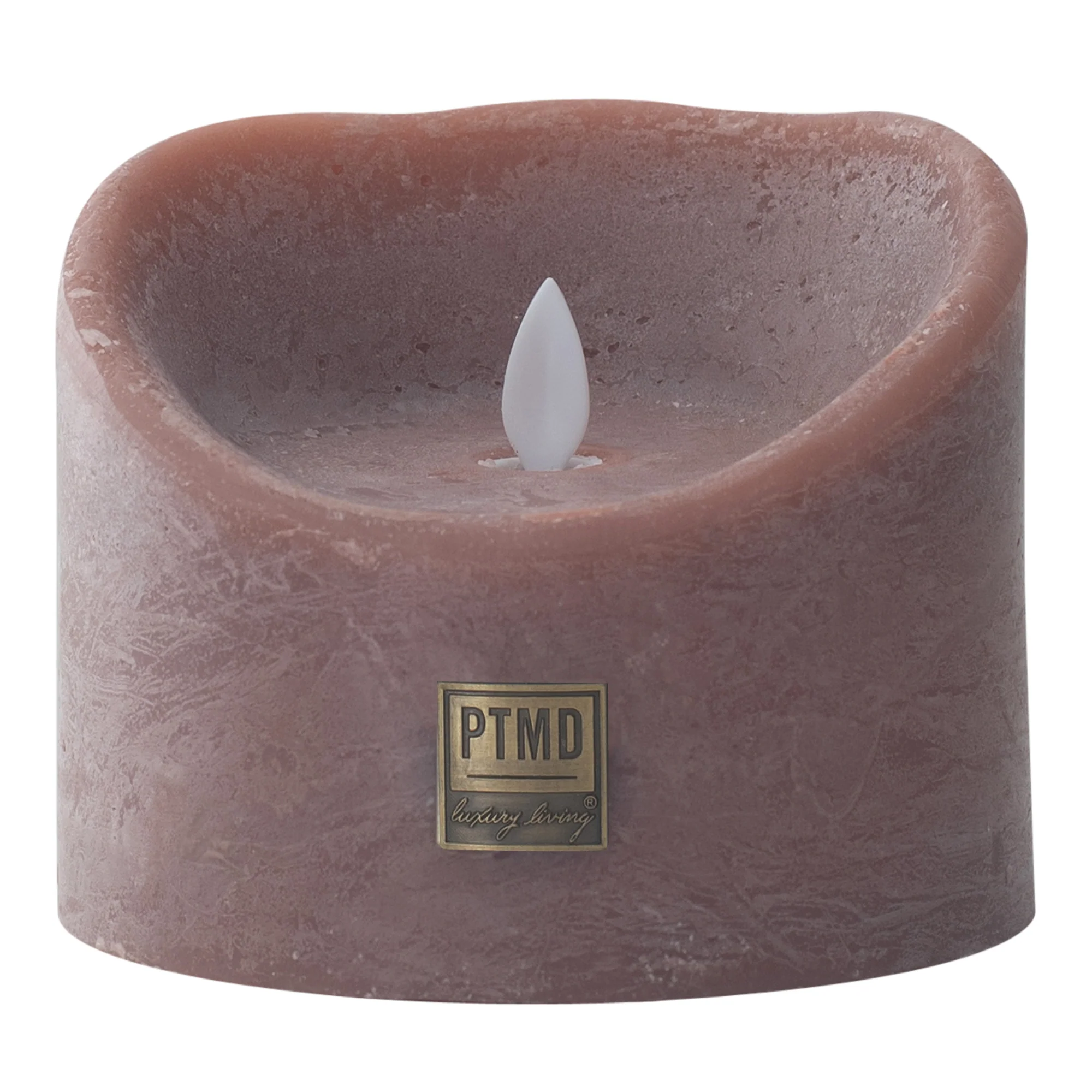 12cm Led Light Candle Rustic Brown Moveable Flame