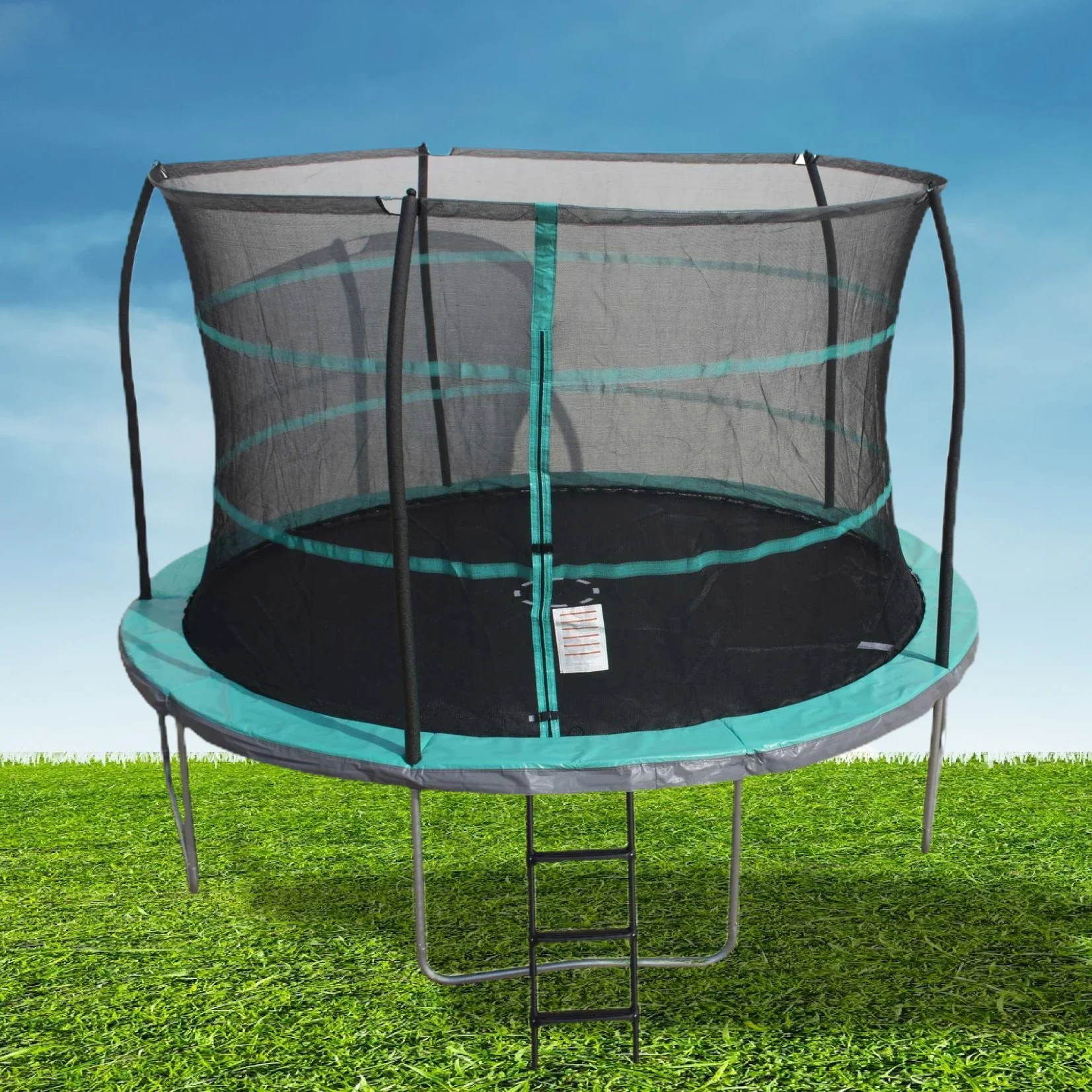 12Ft Trampoline With Enclosure, Ladder Tiedown & Anchor Kit - Image 2
