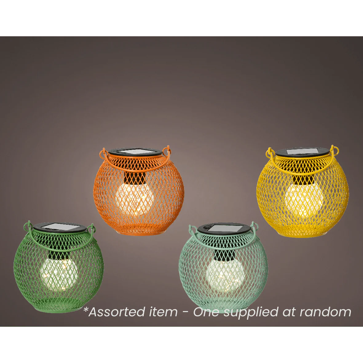 13x12cm Metal Solar Lantern Assorted - One Supplied