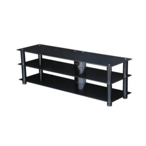 1400mm Wide Glass TV Stand Black
