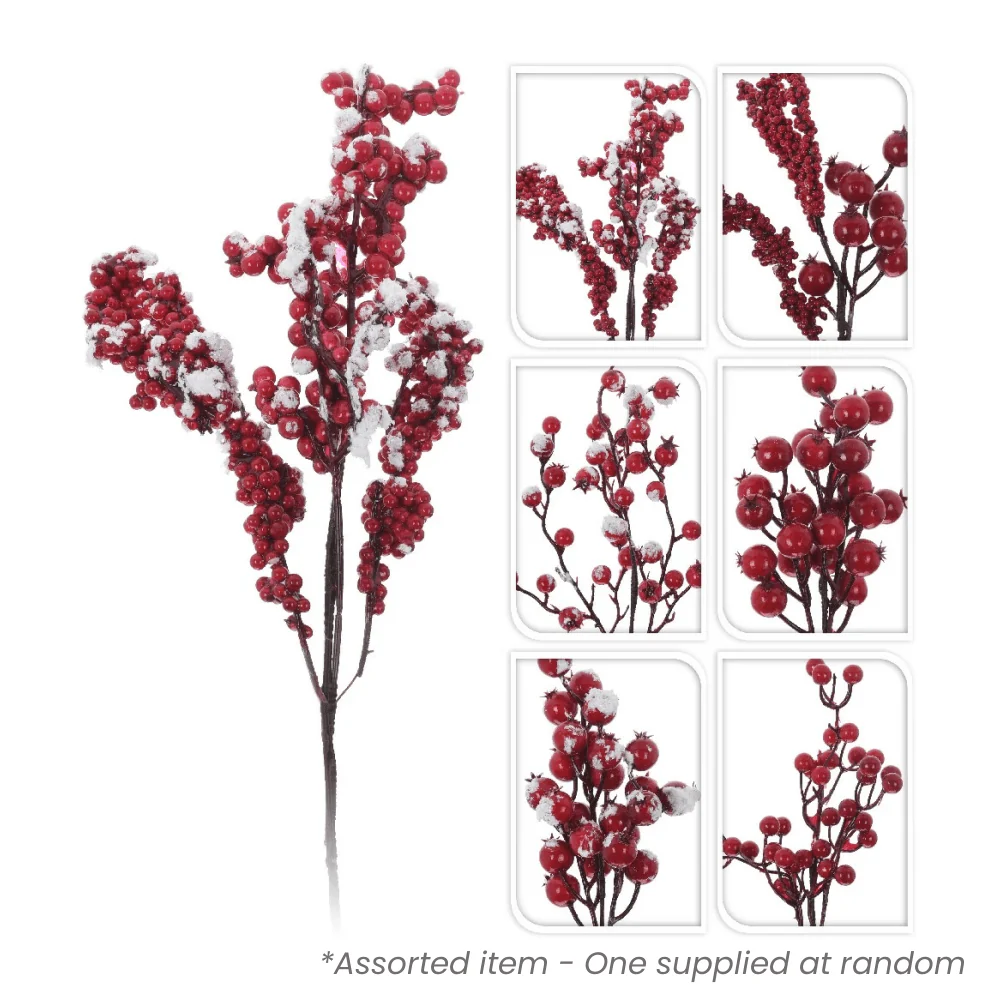 15cm Branch with Red Berries Assorted