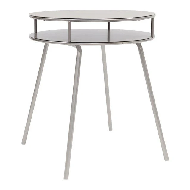2 Tier Round Metal Side Table – Satin Finish - Image 4