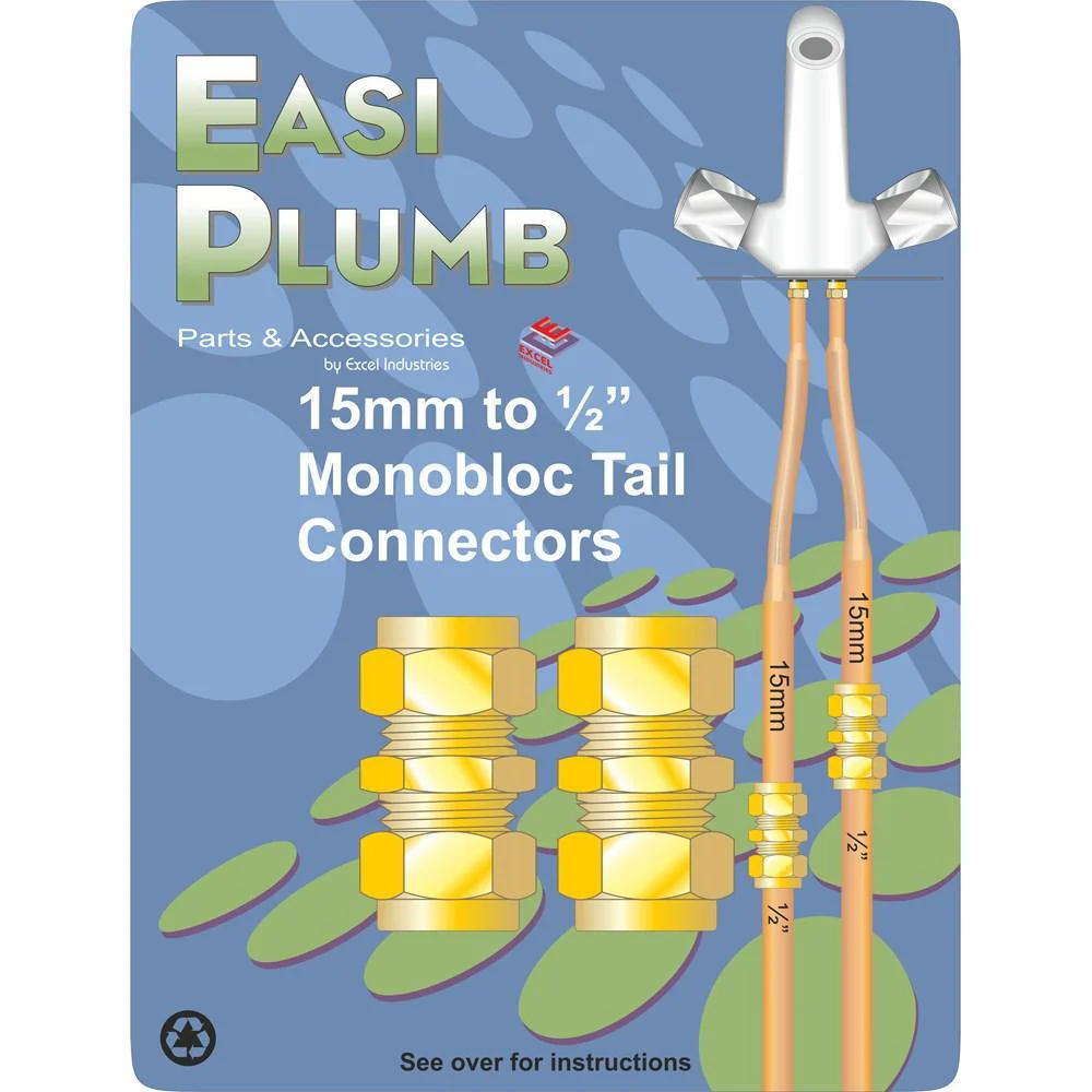 2Pk Monobloc Tail Connectors 15Mm To 1/2In Ep3 - Image 2