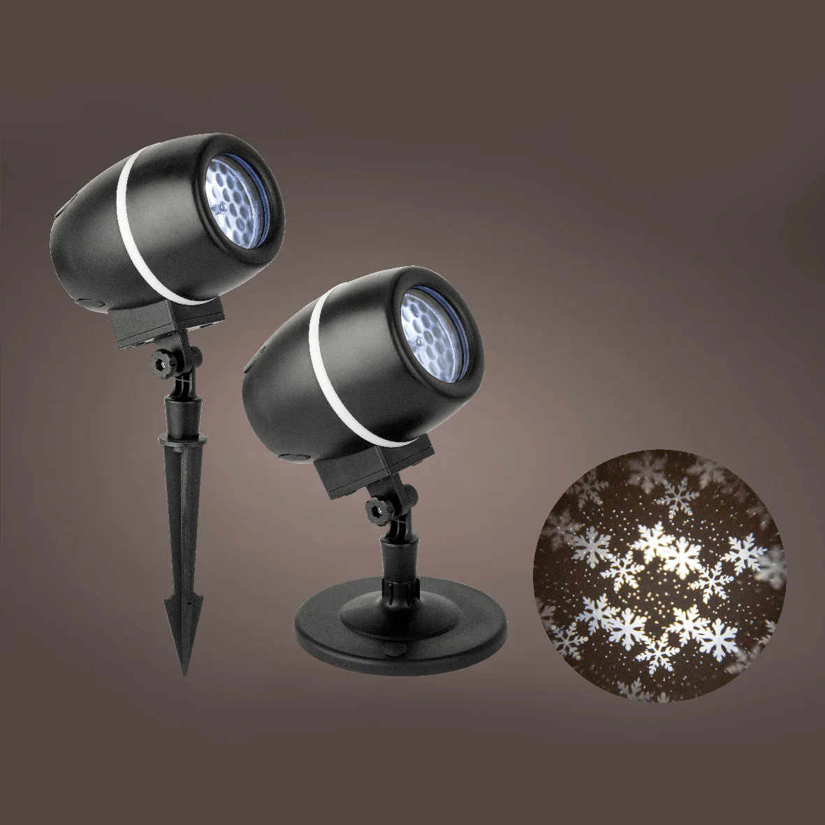 35cm LED Spinning Snowflake Projector - White