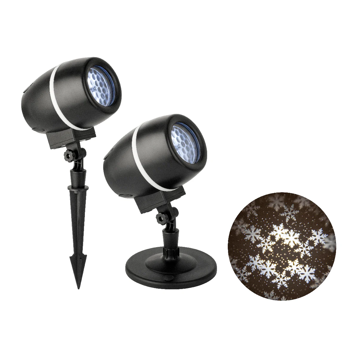 35cm LED Spinning Snowflake Projector - White - Image 4
