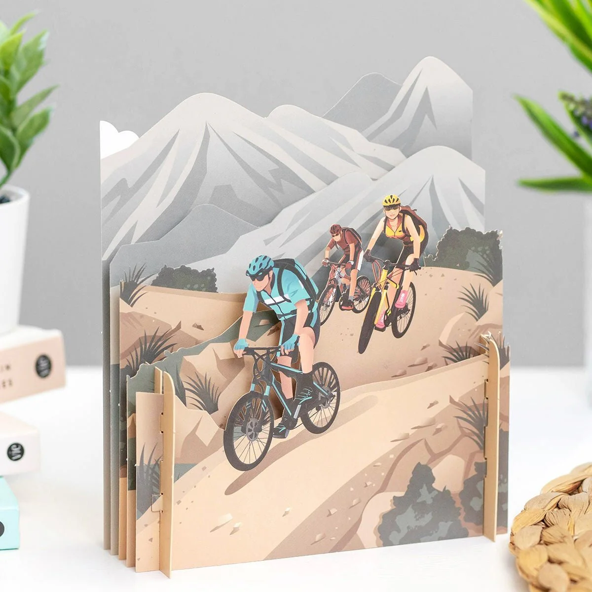 3D Pop Up Greeting Card Cycling MN020
