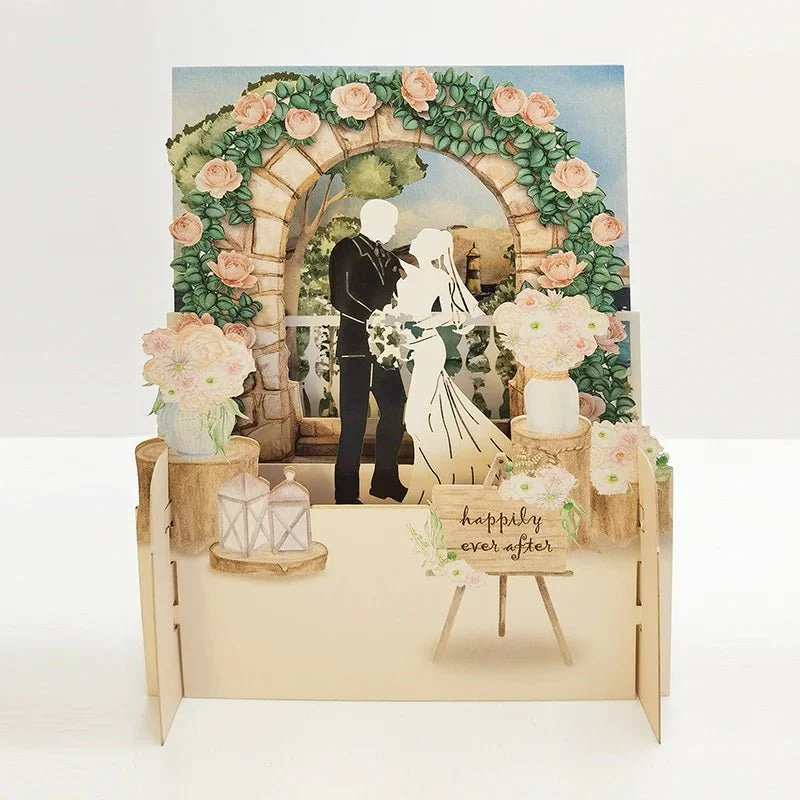 3D Wedding Scene Pop Up Card MN059