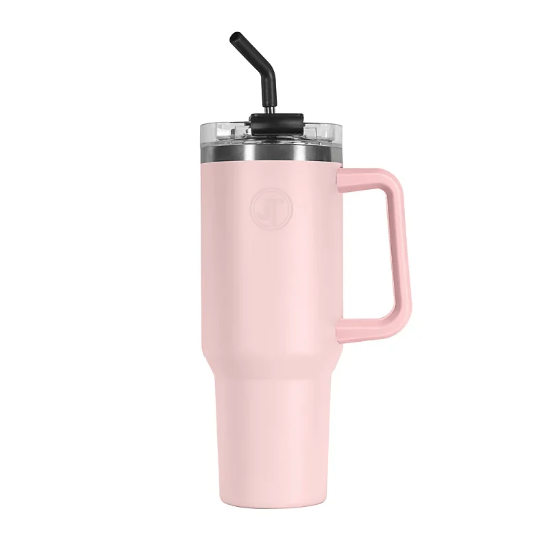 40oz Double Wall Vacuum Mug with Handle Peach