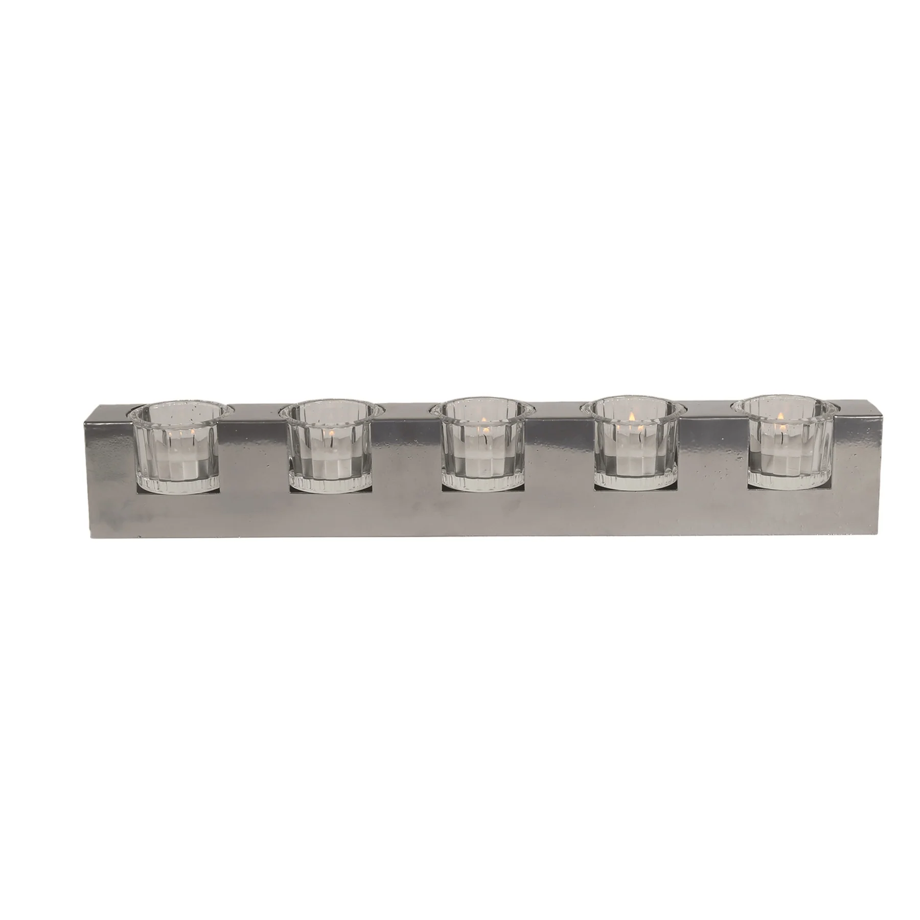 5 Tealight Holder Silver 40cm