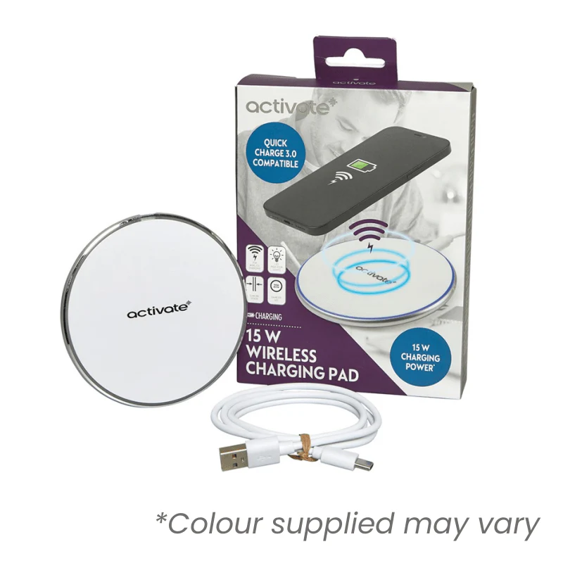 Activate 15W Qi Wireless Charging Pad - Assorted*