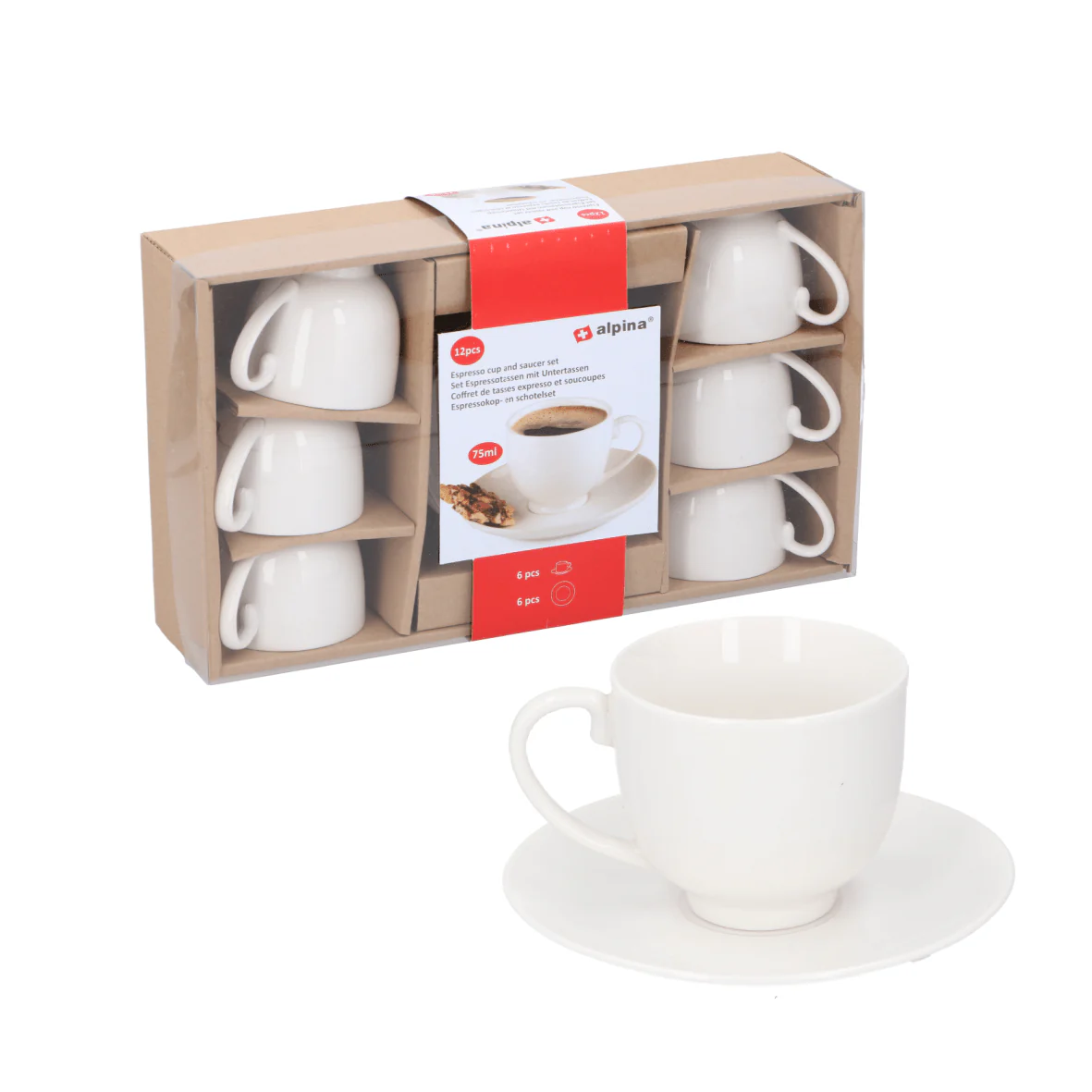 Alpina 12pc Espresso Cup & Saucer Set