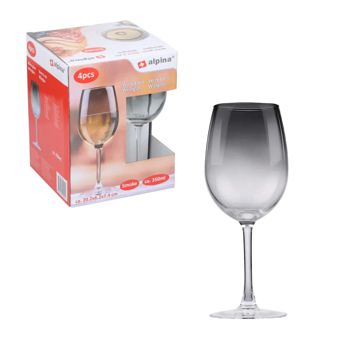 Alpina Smoke 350ml White Wine Glass 4pk