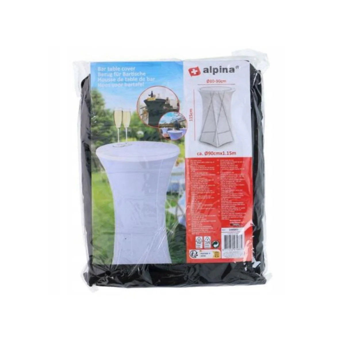 Alpina Tall Bar Table Cover -Black