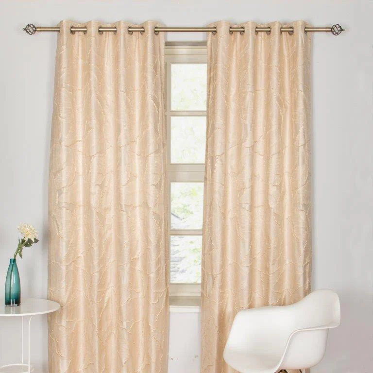 Alsace 90" x 90” Lined Eyelet Curtains Natural