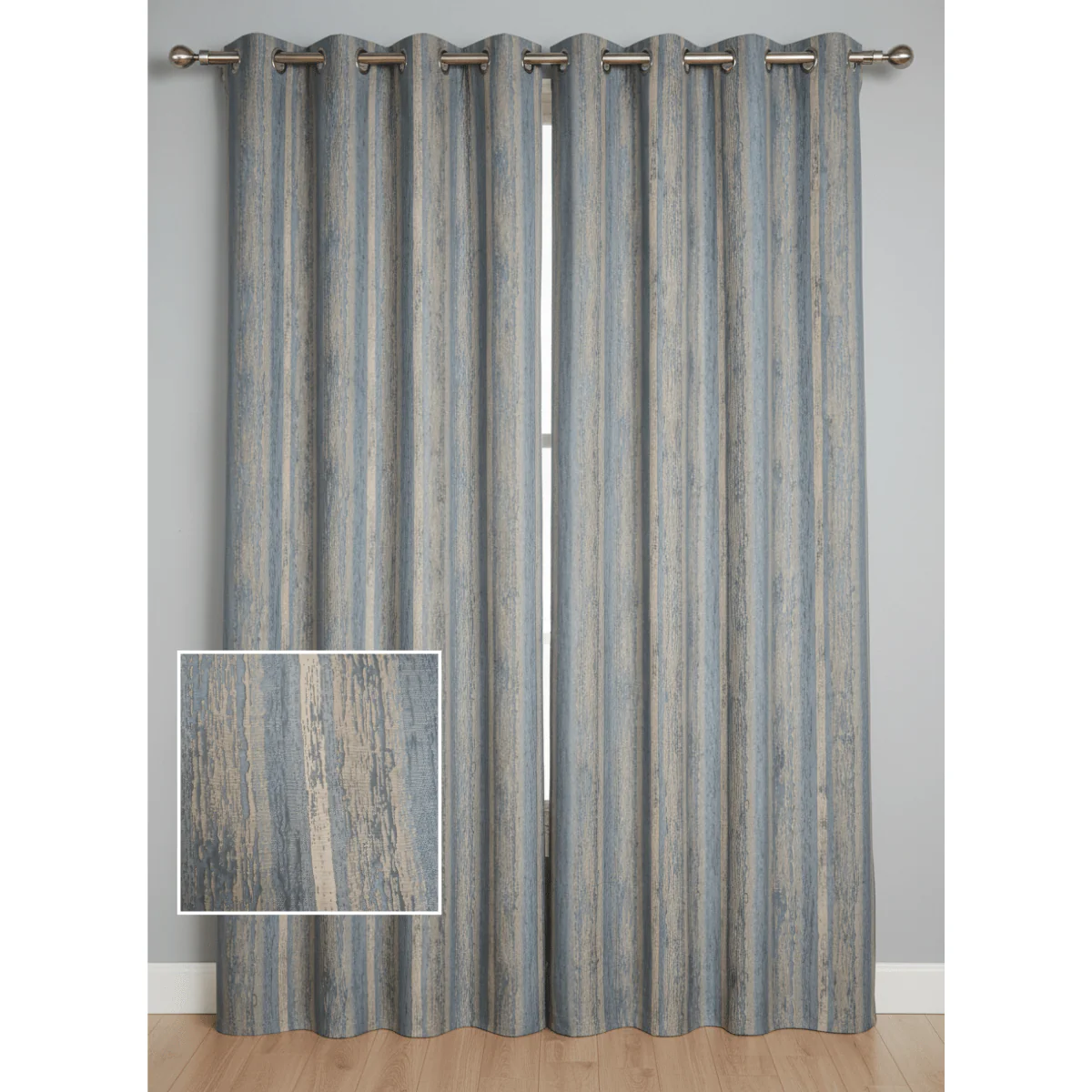 Ankara Navy Eyelet Curtains – 66 × 90 (168 × 229 cm) - Image 3
