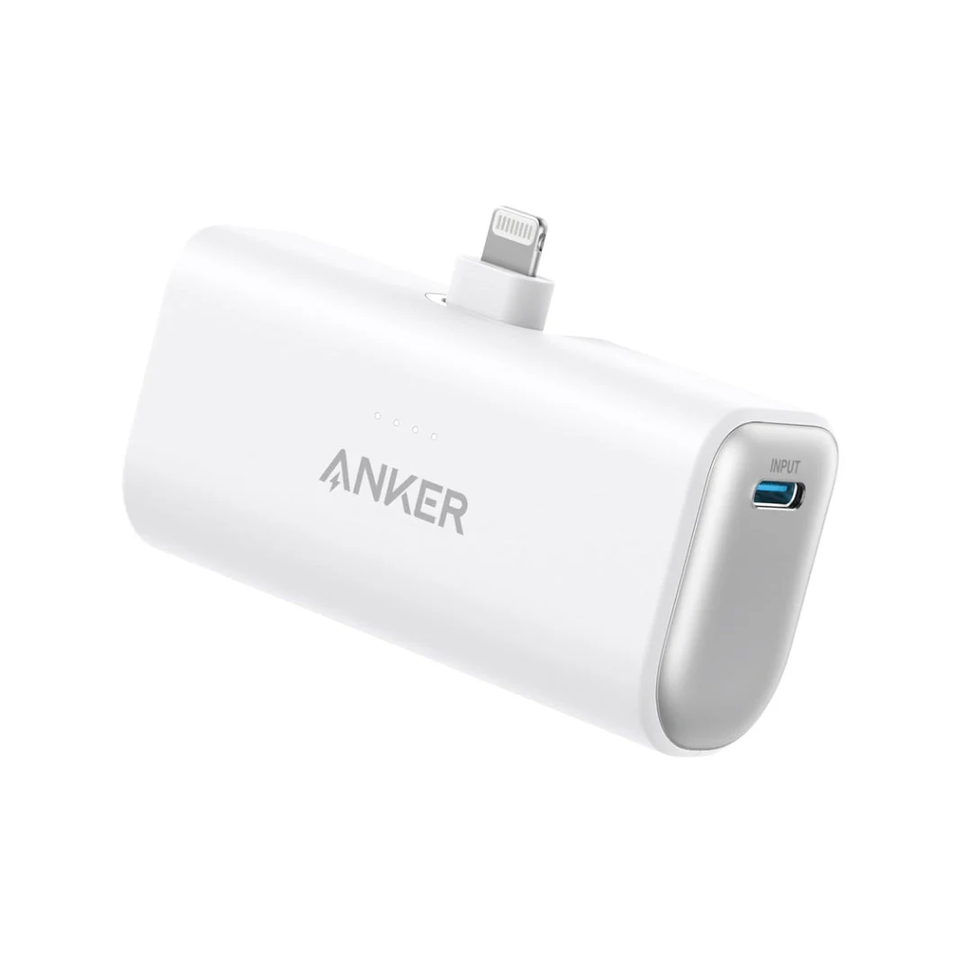 Anker 621 12W Nano Built in Lightning Power Bank 5,000mah - White