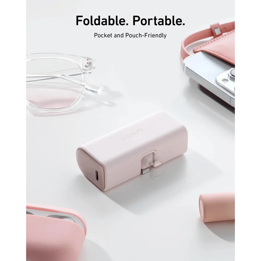 Anker 621 12W Nano Built in Lightning Power Bank 5,000mah - White - Image 3