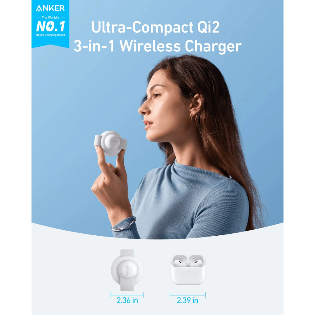 Anker MagGo 3 in 1 Wireless Charger Charging Pad Foldable - Black - Image 5