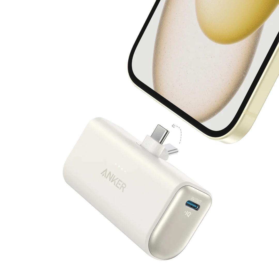 Anker Nano 22.5W Built in USB C Power Bank 5,000mah - White - Image 2