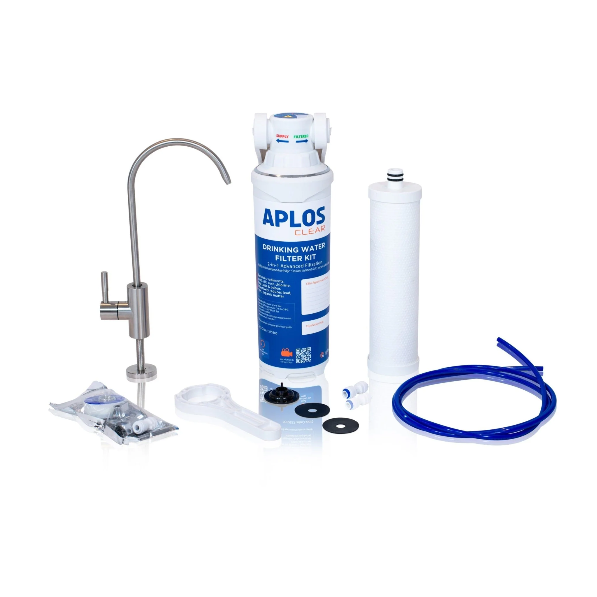 APLOS Clear 2-in-1 Drinking Water Filter Kit