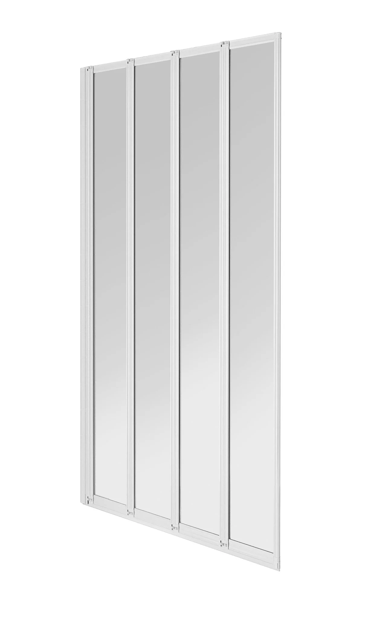 Aqualux White 4 Folding Bath Screen White BS2020