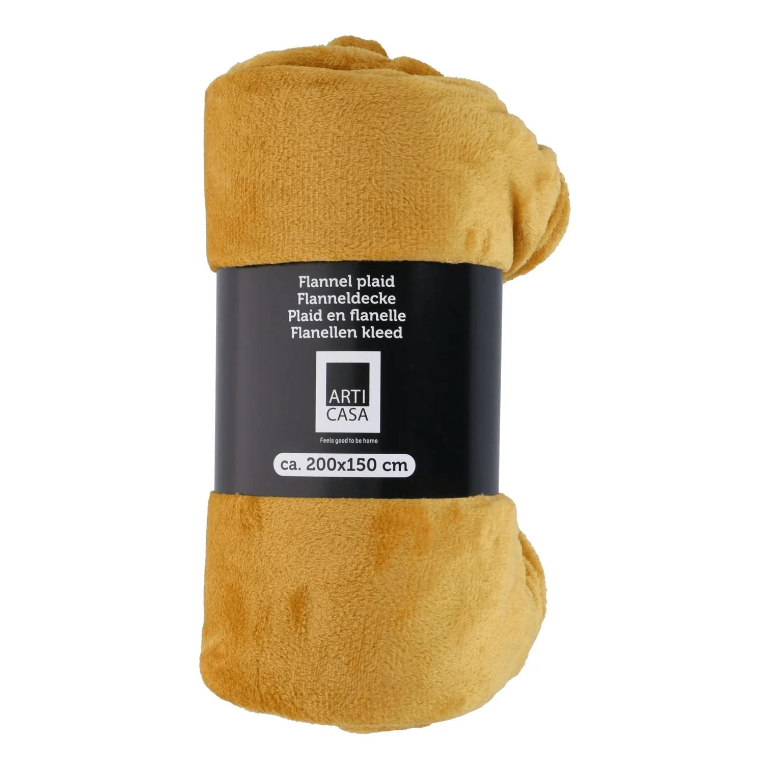 ARTICASA Fleece Throw 200 x 150cm Mustard