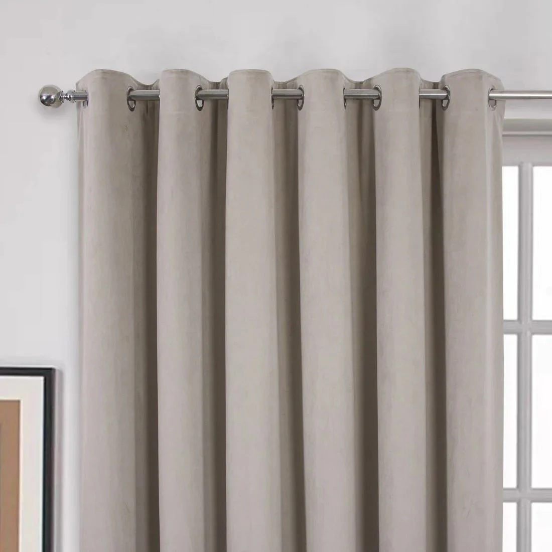 Aspen Sesame Eyelet Curtains 90 x 90 - Image 2