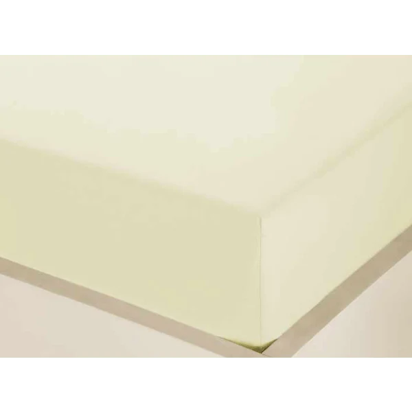Atlantic Linen 100% Cotton 200 TC Deep Fitted Sheet Single - Ivory