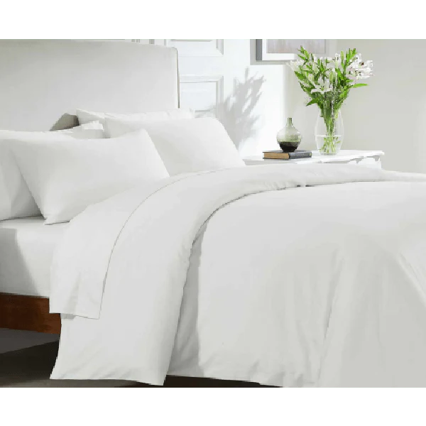 Atlantic Linen 100% Cotton 200 TC Duvet Cover Set Double - White