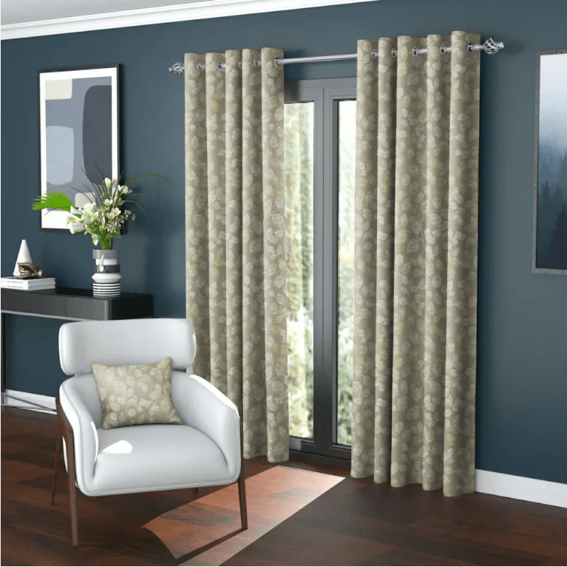 Aveiro Celadon Polar Fleece Eyelet Curtains – 66 × 90 (167 × 229 cm) - Image 2