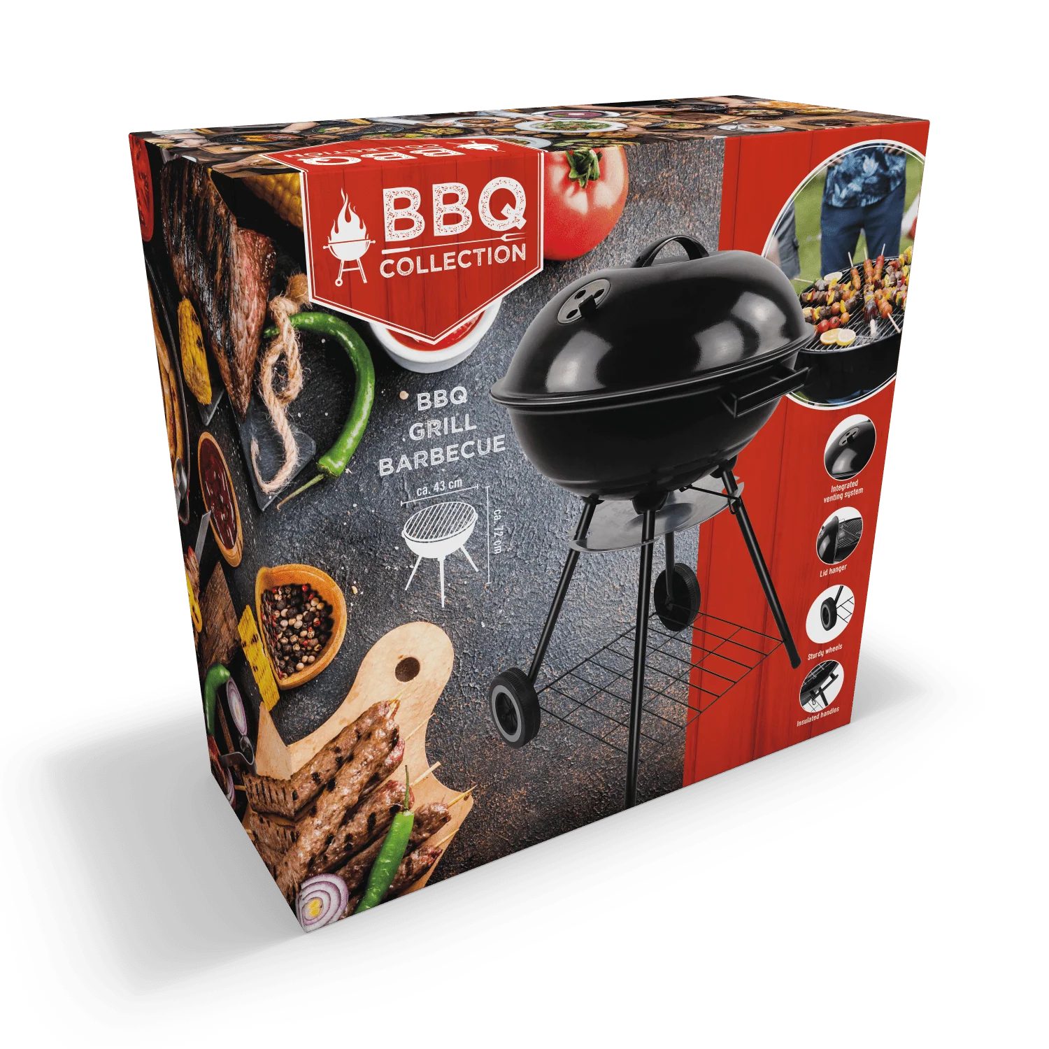 BBQ Collection Round Kettle Charcoal Barbecue 44cm