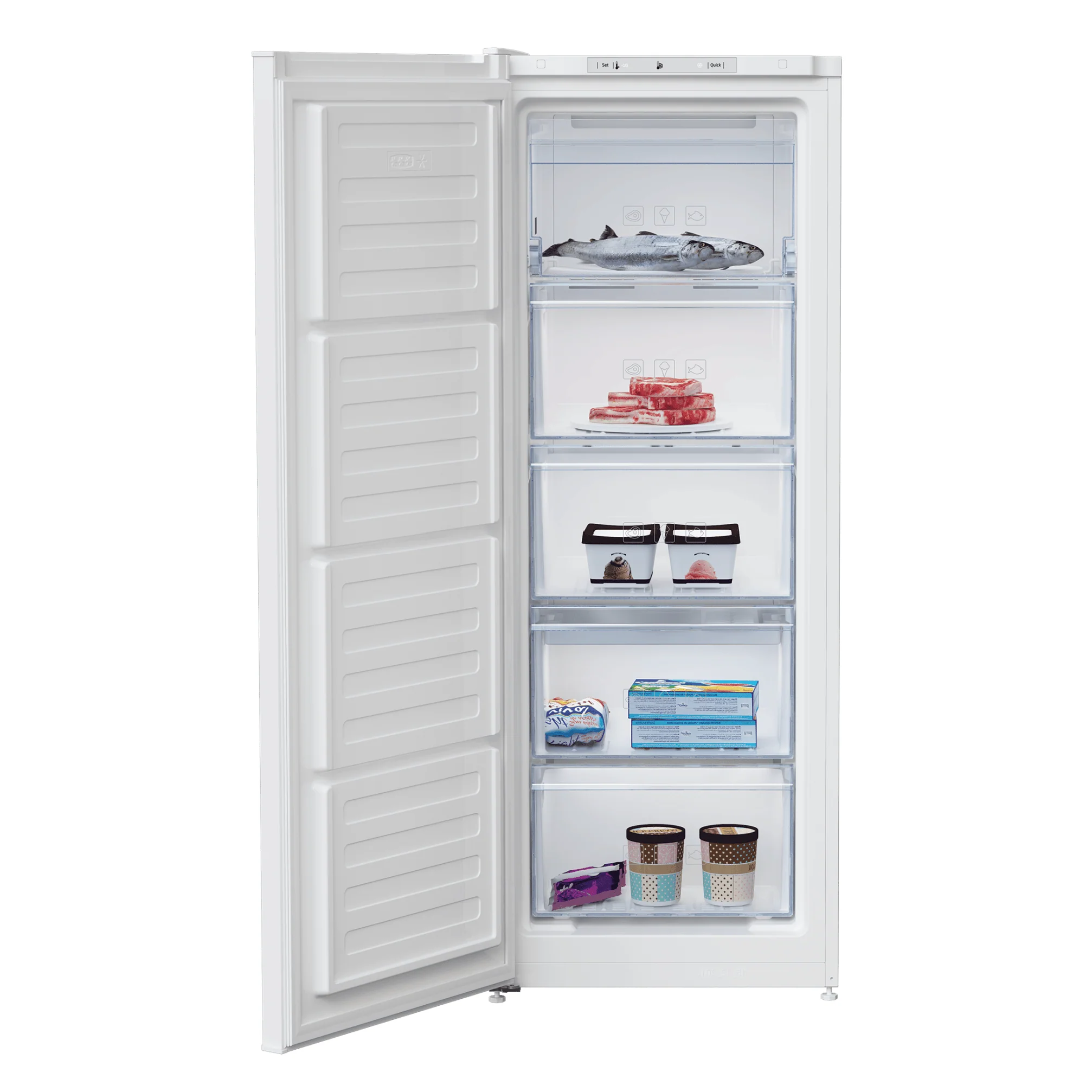 Beko Freestanding Tall Frost Free Freezer with Freezer Guard White - Image 2