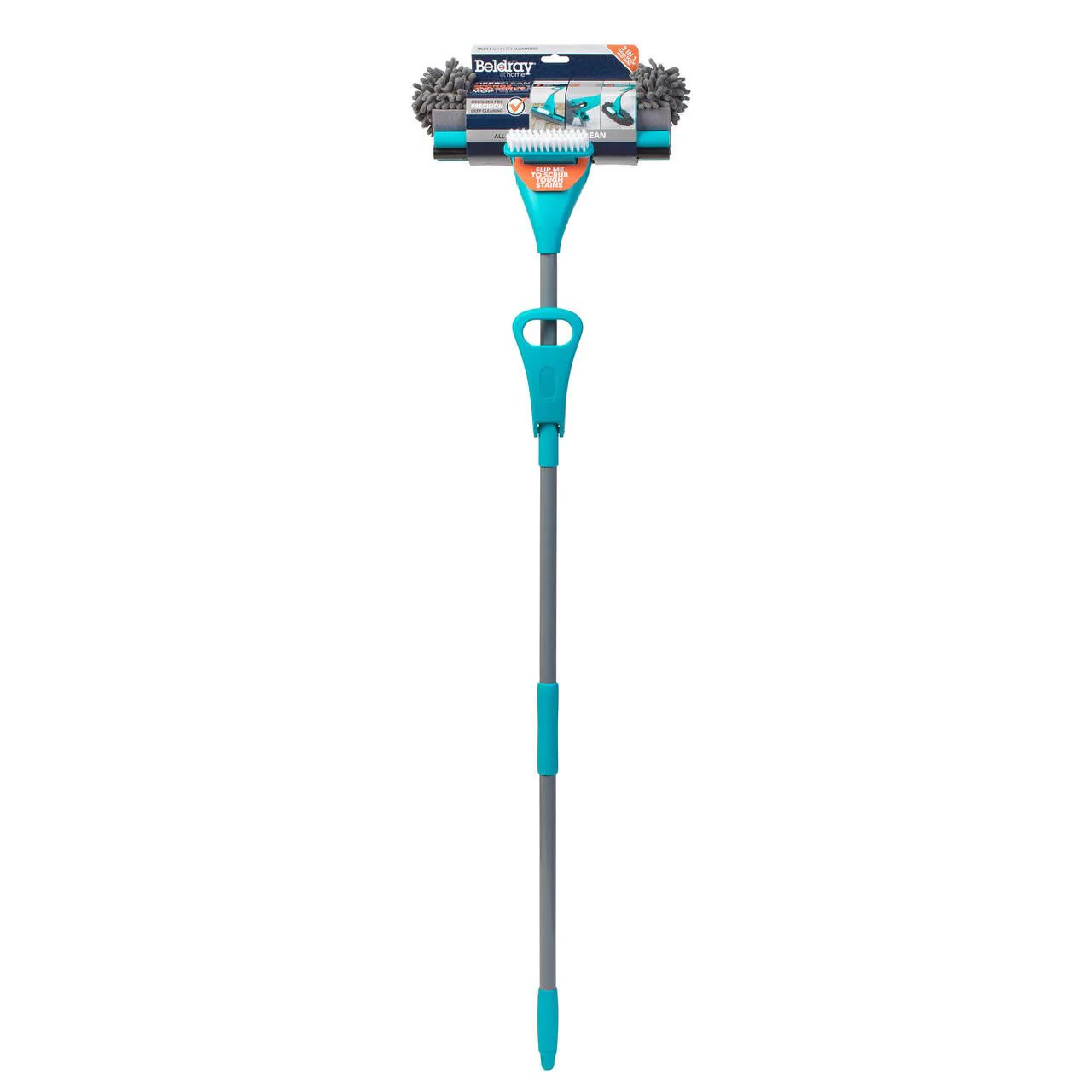 Beldray Deep Clean 3 in 1 Sponge & Scrub Mop Set with Easy Wring Function