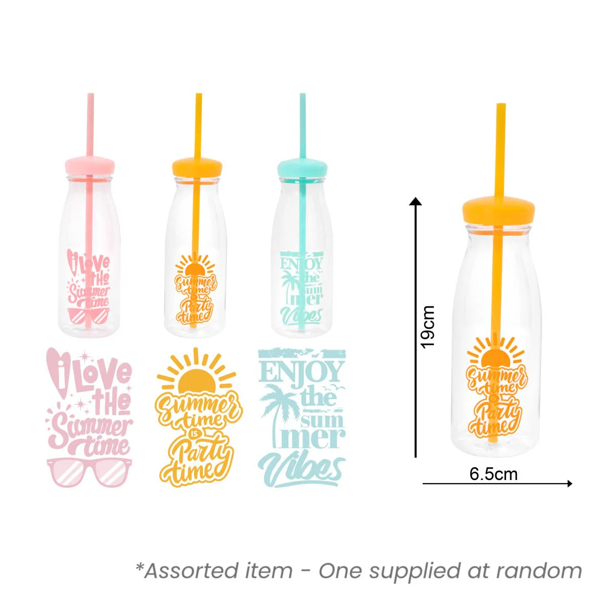 Bello Bottle With Straw 525ml Assorted - One Supplied*