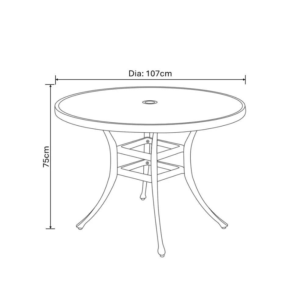 Berkeley 4 Seater Round Garden Set - Image 5