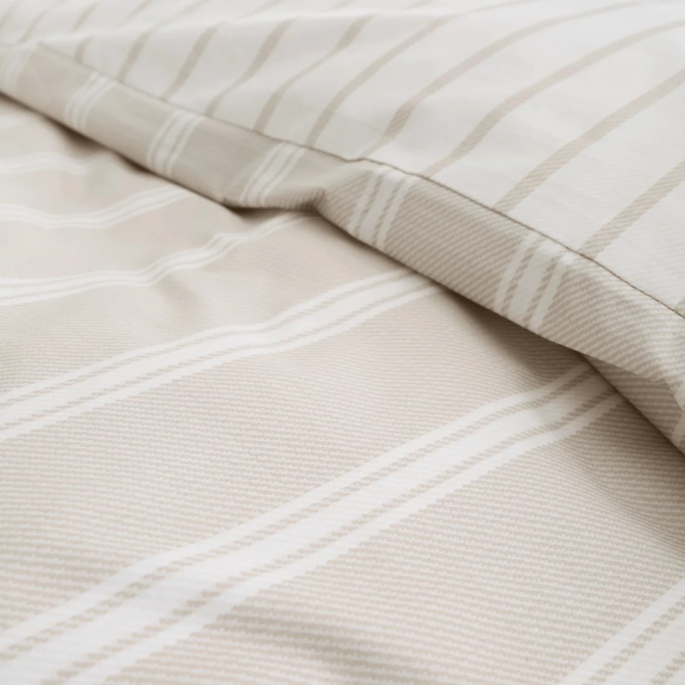 Bianca 200 Thread Count Ashford Stripe Natural Duvet Set - Kingsize - Image 3
