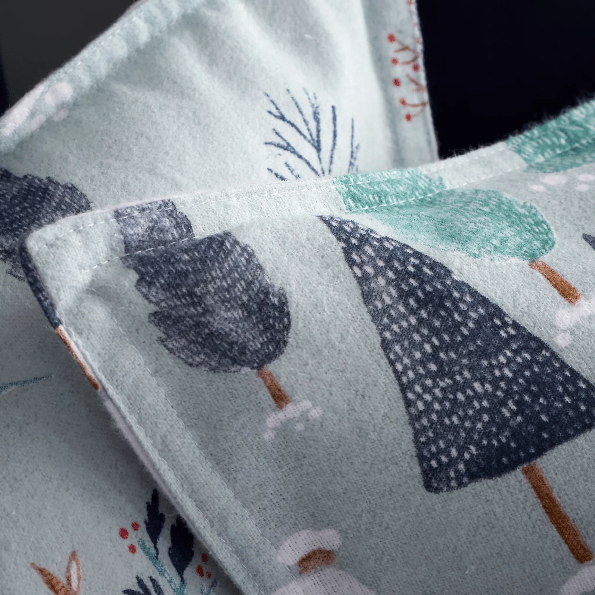 Bianca Brushed Cotton Reversible Winter Scene Duvet Cover Set Superking - Image 4