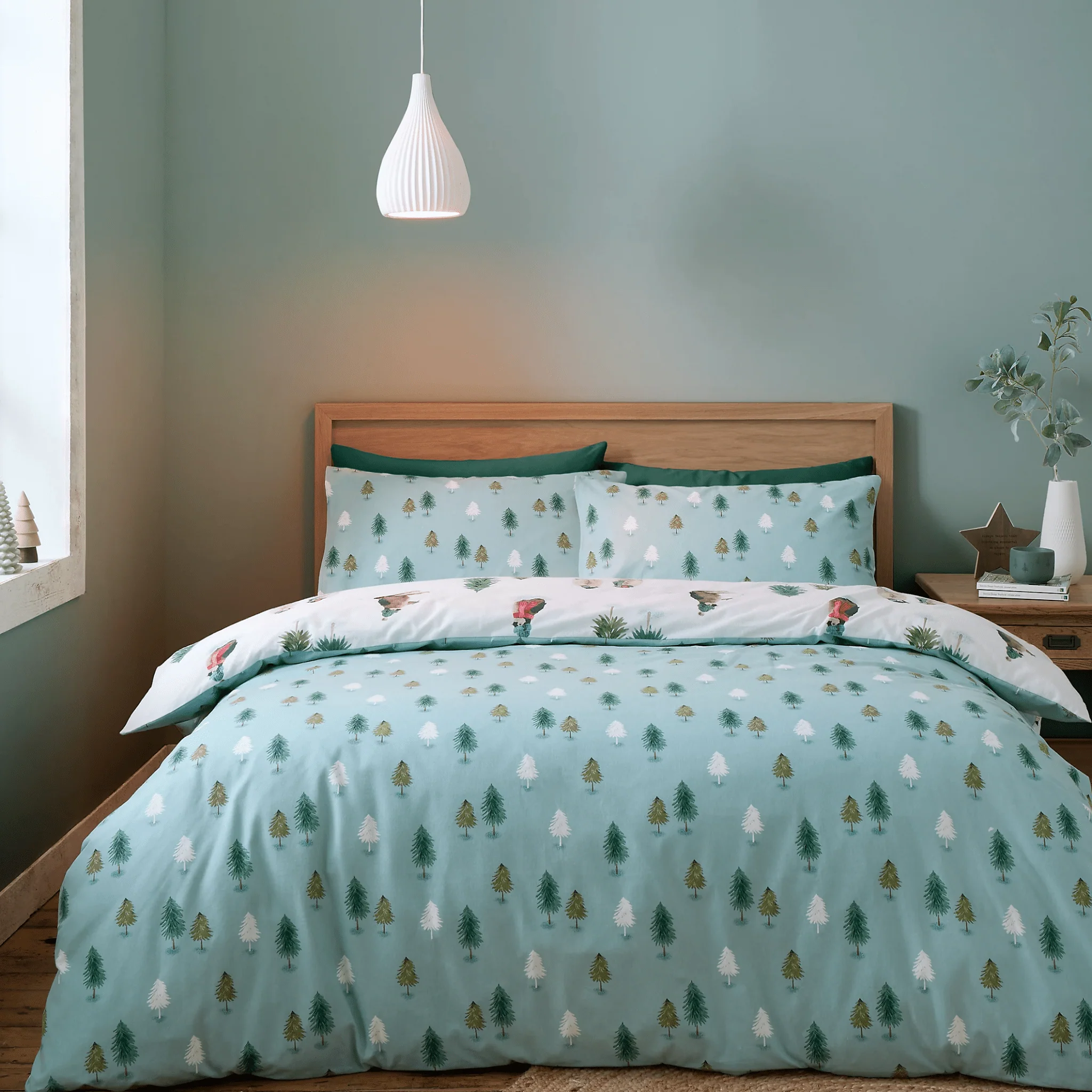 Bianca Brushed Cotton Snowy Penguin Reversible Duvet Cover Set Kingsize - Image 2