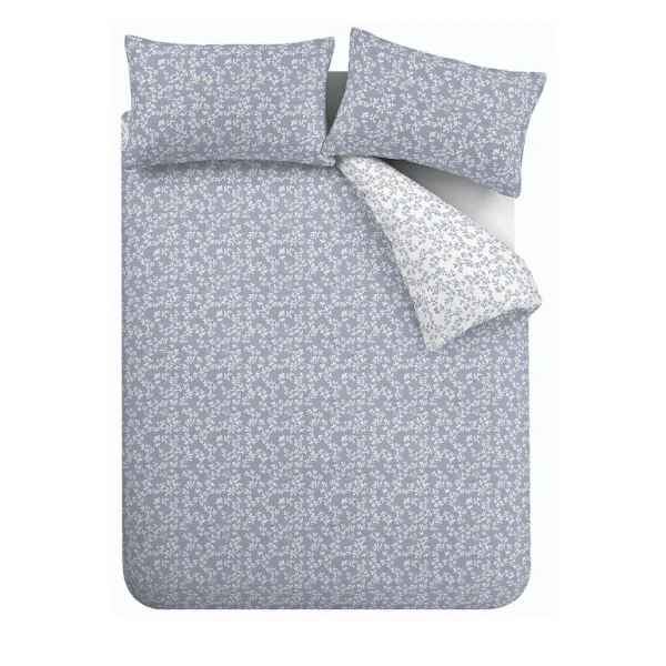 Bianca Shadow Leaves Blue 200TC Duvet Cover Set Single - Image 3