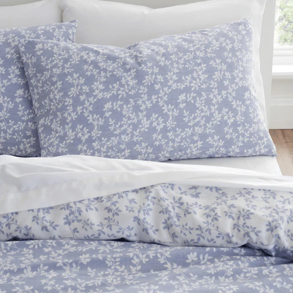Bianca Shadow Leaves Blue 200TC Duvet Cover Set Superking - Image 4