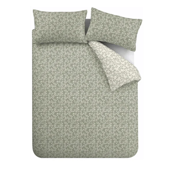 Bianca Shadow Leaves Green 200TC Duvet Cover Set Superking - Image 3