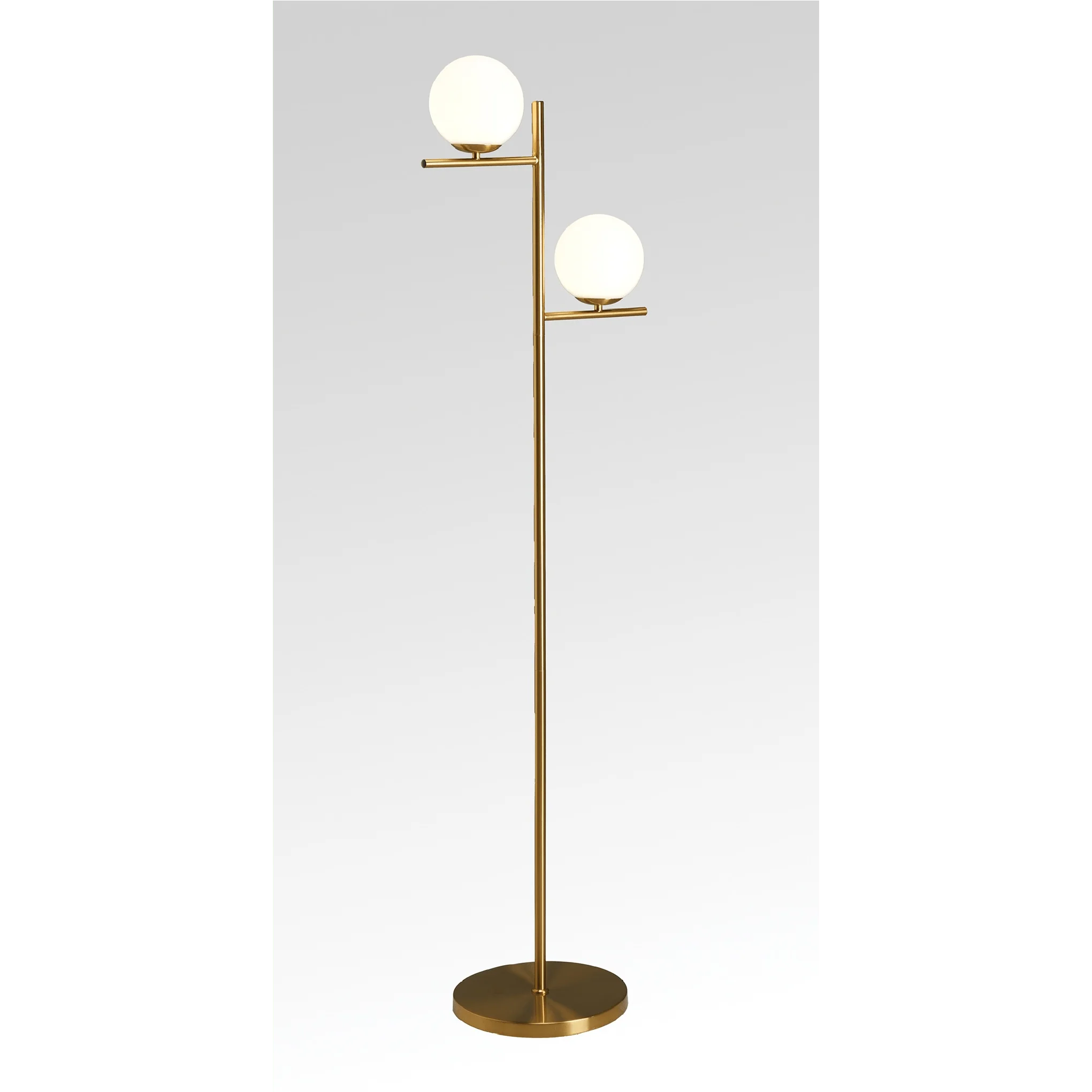 Birtley Polished Brass Floor Lamp