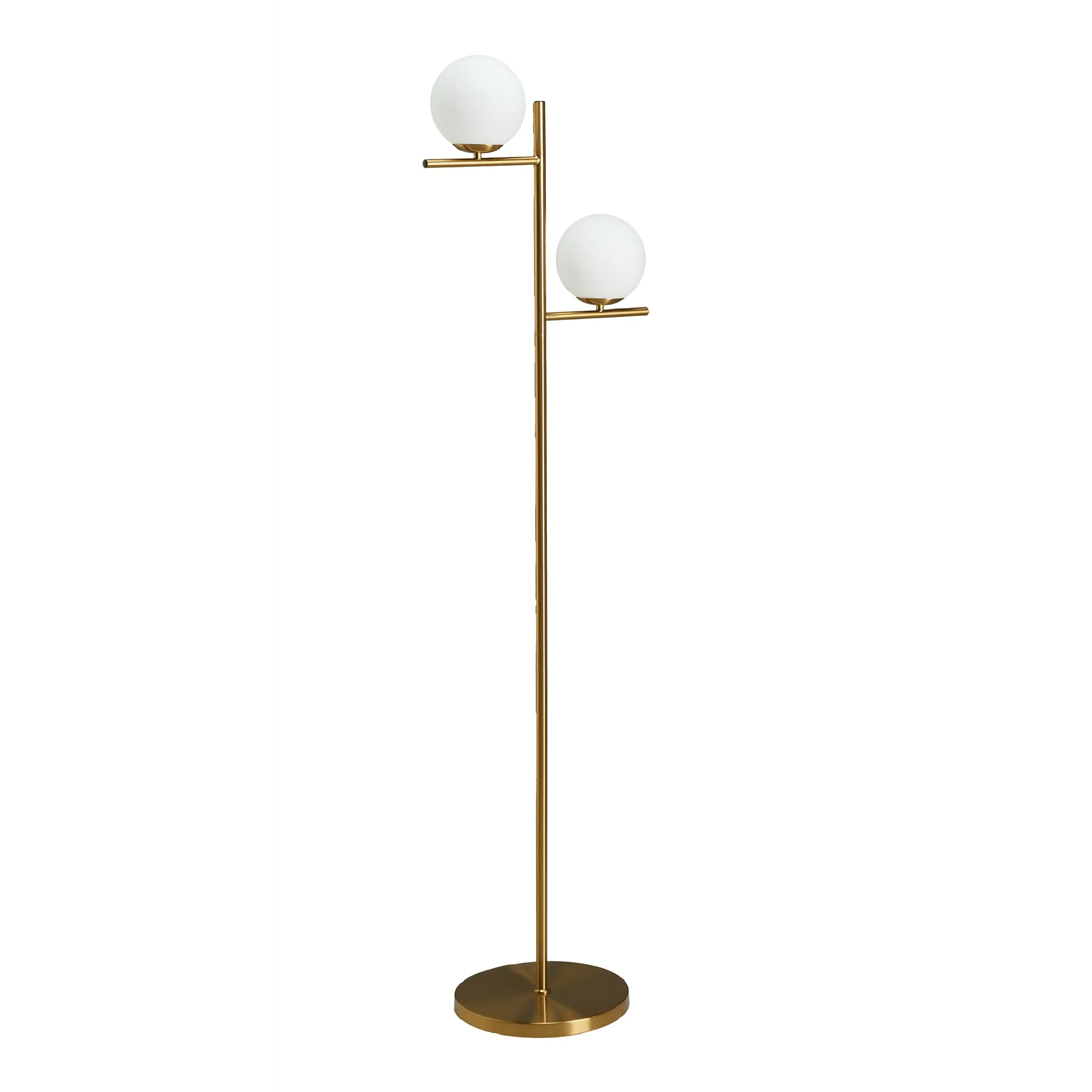 Birtley Polished Brass Floor Lamp - Image 2