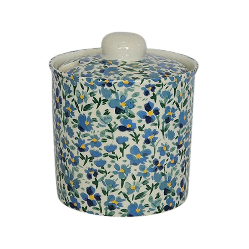 Blue Daisy Covered Sugar Bowl