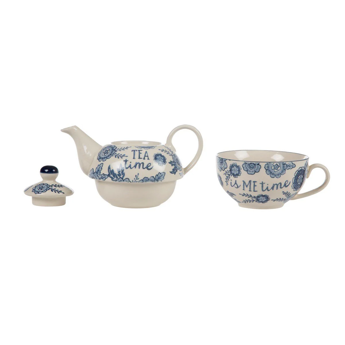 Blue Willow Floral Tea For One - Image 4
