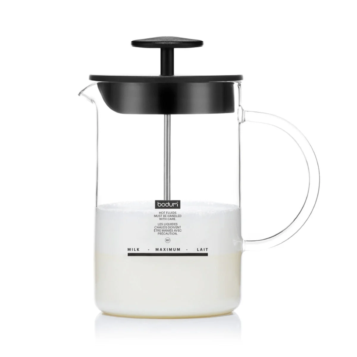 Bodum LATTEO Milk Frother with Glass Handle, 0.25 l, 8 oz Black