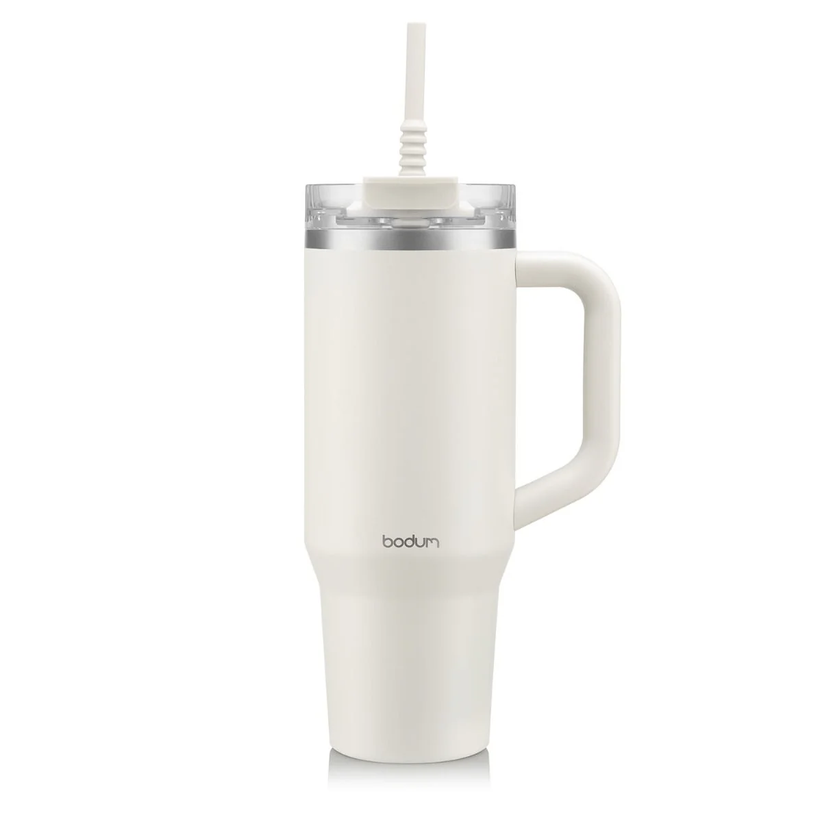 Bodum Travel Mug with Handle and Silicone Straw 1.2 L / 40 oz - Off White
