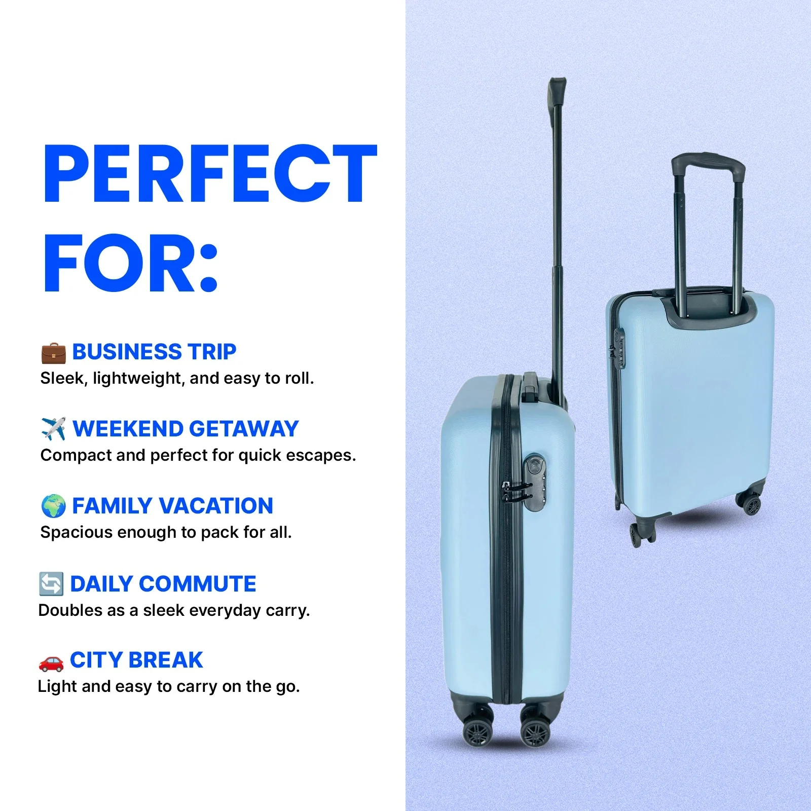 Bordlite Keep Calm, It's a Carry On Cabin Case 54 x 36 x 20cm – Blue - Image 2